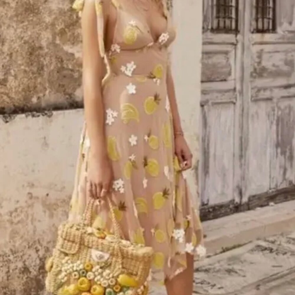 For Love & Lemons Fruitpunch Sequin Midi Dress